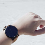 ARIES GOLD URBAN SANTOS BLACK STAINLESS STEEL G 1022 BK-BKME BROWN LEATHER STRAP WOMEN'S WATCH - H2 Hub Watches