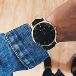 ARIES GOLD URBAN SANTOS G 1022 G-BK BLACK LEATHER STRAP MEN'S WATCH - H2 Hub Watches