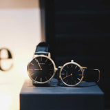 ARIES GOLD URBAN SANTOS G 1022 G-BK BLACK LEATHER STRAP MEN'S WATCH - H2 Hub Watches