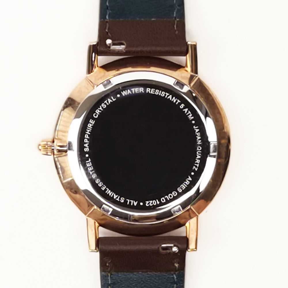 ARIES GOLD URBAN SANTOS G 1022 RG-W BROWN LEATHER STRAP MEN'S WATCH - H2 Hub Watches