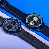 ARIES GOLD URBAN JOURNEY G 1025 BK-GY GREY LEATHER STRAP MEN'S WATCH - H2 Hub Watches