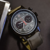 ARIES GOLD URBAN JOURNEY G 1025 BK-GY GREY LEATHER STRAP MEN'S WATCH - H2 Hub Watches