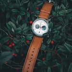 ARIES GOLD URBAN JOURNEY SILVER STAINLESS STEEL G 1025 S-W BROWN LEATHER STRAP MEN'S WATCH - H2 Hub Watches