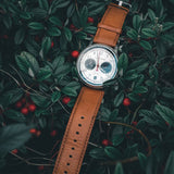 ARIES GOLD URBAN JOURNEY SILVER STAINLESS STEEL G 1025 S-W BROWN LEATHER STRAP MEN'S WATCH - H2 Hub Watches