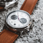 ARIES GOLD URBAN JOURNEY SILVER STAINLESS STEEL G 1025 S-W BROWN LEATHER STRAP MEN'S WATCH - H2 Hub Watches