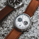ARIES GOLD URBAN JOURNEY SILVER STAINLESS STEEL G 1025 S-W BROWN LEATHER STRAP MEN'S WATCH - H2 Hub Watches