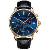 ARIES GOLD BELFAST 102 QUARTZ G 102 G-BUG BLACK LEATHER MEN'S WATCH