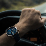 ARIES GOLD URBAN ETERNAL ROSE GOLD STAINLESS STEEL G 103 RG-BU BLUE LEATHER STRAP MEN'S WATCH - H2 Hub Watches