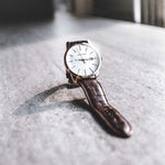 ARIES GOLD URBAN ENERGY ROSE GOLD STAINLESS STEEL G 639M RG-ROSE BROWN LEATHER STRAP MEN'S WATCH - H2 Hub Watches