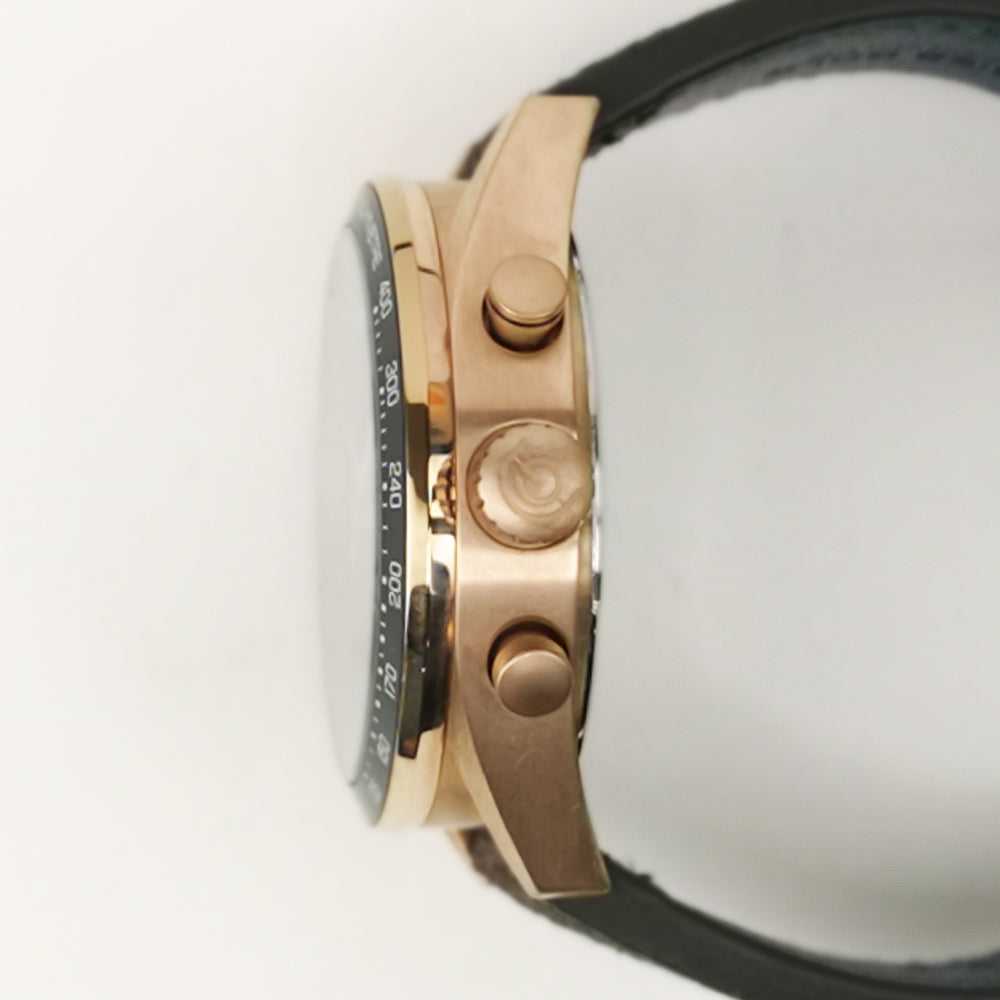 ARIES GOLD CHRONOGRAPH JOLTER ROSE GOLD STAINLESS STEEL G 7008 RG-BK BROWN LEATHER STRAP MEN'S WATCH - H2 Hub Watches