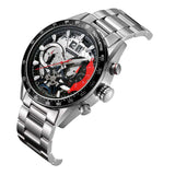 ARIES GOLD CHRONOGRAPH JOLTER SILVER STAINLESS STEEL G 7008 S-BK MEN'S WATCH - H2 Hub Watches