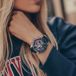 ARIES GOLD CHRONOGRAPH JOLTER SILVER STAINLESS STEEL G 7008 S-BU-L WOMEN'S WATCH - H2 Hub Watches