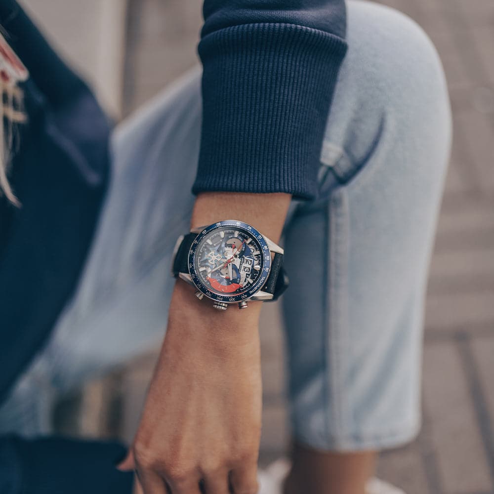 ARIES GOLD CHRONOGRAPH JOLTER SILVER STAINLESS STEEL G 7008 S-BU-L WOMEN'S WATCH - H2 Hub Watches