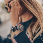 ARIES GOLD CHRONOGRAPH JOLTER SILVER STAINLESS STEEL G 7008 S-BU-L WOMEN'S WATCH - H2 Hub Watches