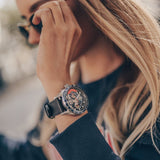 ARIES GOLD CHRONOGRAPH JOLTER SILVER STAINLESS STEEL G 7008 S-BU-L WOMEN'S WATCH - H2 Hub Watches