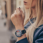 ARIES GOLD CHRONOGRAPH JOLTER SILVER STAINLESS STEEL G 7008 S-BU-L WOMEN'S WATCH - H2 Hub Watches