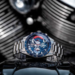 ARIES GOLD CHRONOGRAPH JOLTER SILVER STAINLESS STEEL G 7008 S-BU MEN'S WATCH - H2 Hub Watches