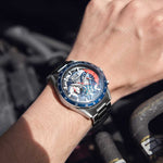 ARIES GOLD CHRONOGRAPH JOLTER SILVER STAINLESS STEEL G 7008 S-BU MEN'S WATCH - H2 Hub Watches