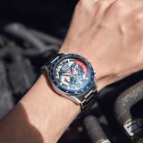 ARIES GOLD CHRONOGRAPH JOLTER SILVER STAINLESS STEEL G 7008 S-BU MEN'S WATCH - H2 Hub Watches