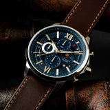 ARIES GOLD BELFAST MOON G 7013 S-BU MEN'S LEATHER WATCH - H2 Hub Watches
