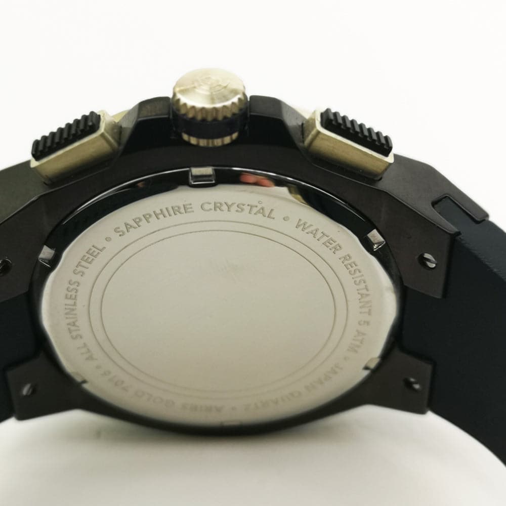 ARIES GOLD G 7016 BKG-BKG BLACK RUBBER STRAP MEN'S WATCH - H2 Hub Watches
