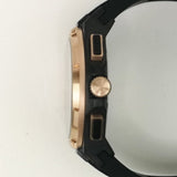 ARIES GOLD ANALOG LIGHTNING ROSE GOLD STAINLESS STEEL G 7016 BKRG-BKRG MEN'S WATCH - H2 Hub Watches
