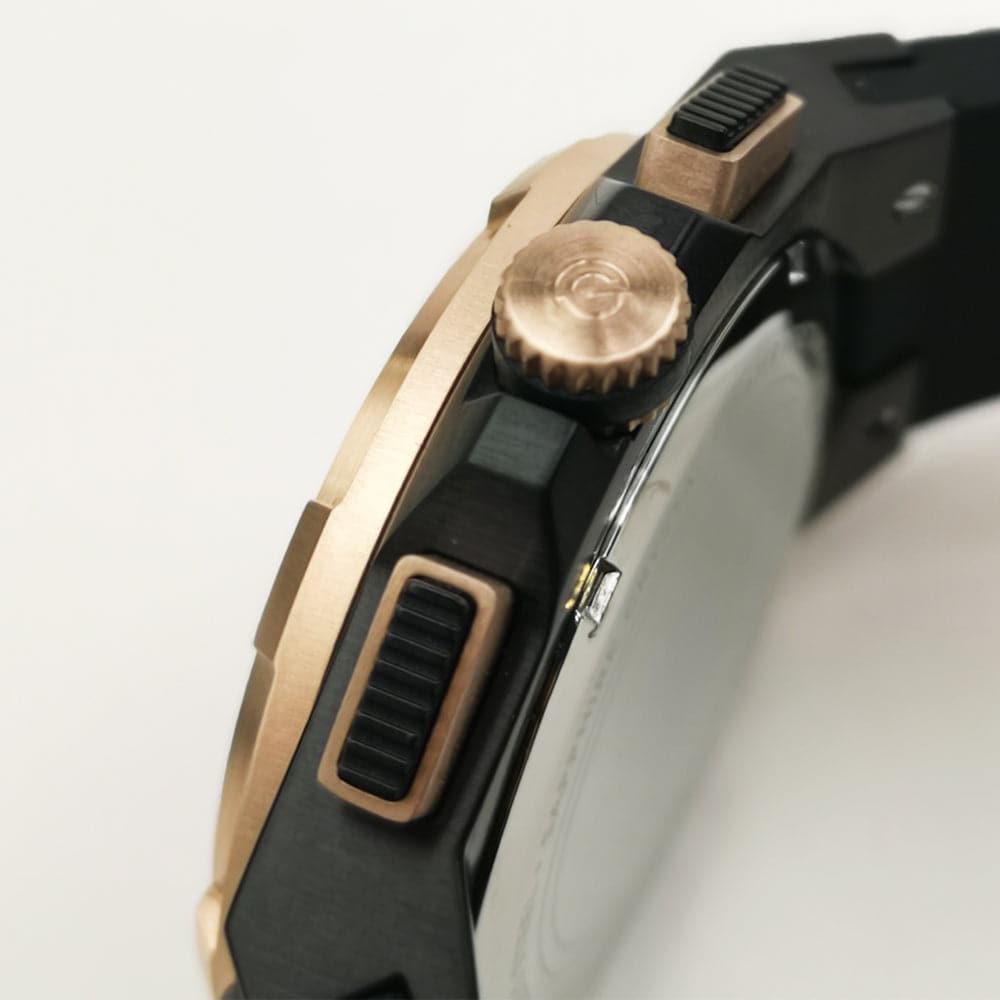 ARIES GOLD ANALOG LIGHTNING ROSE GOLD STAINLESS STEEL G 7016 BKRG-BKRG MEN'S WATCH - H2 Hub Watches