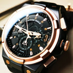 ARIES GOLD ANALOG LIGHTNING ROSE GOLD STAINLESS STEEL G 7016 BKRG-BKRG MEN'S WATCH - H2 Hub Watches