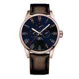ARIES GOLD G 7019 RG-BU MULTIFUNCTION LEATHER STRAP MEN'S WATCH