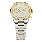 Aries Gold Champion 7020 G 7020 SG-SG Men Silver Dial Chronograph VR33 42mm Silver Stainless Steel Strap
