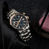 Aries Gold Champion 7020 G 7020 SRG-BURG Men Blue Dial Chronograph VR33 42mm Silver Stainless Steel Strap