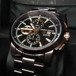 ARIES GOLD INSPIRE CONTENDER COFFEE STAINLESS STEEL G 7301 CF-BKRG MEN'S WATCH - H2 Hub Watches
