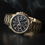 ARIES GOLD INSPIRE CONTENDER GOLD STAINLESS STEEL G 7301 G-BK MEN'S WATCH - H2 Hub Watches