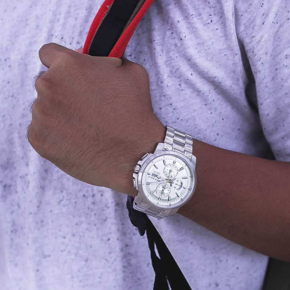 ARIES GOLD INSPIRE CONTENDER SILVER STAINLESS STEEL G 7301 S-SILVER MEN'S WATCH - H2 Hub Watches