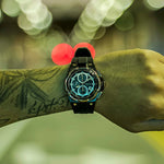 ARIES GOLD KING TWO-TONE STAINLESS STEEL G 7311 BKRG-BKRG HI-TECH BLACK SYNTHETIC STRAP MEN'S WATCH - H2 Hub Watches