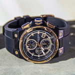 ARIES GOLD KING TWO-TONE STAINLESS STEEL G 7311 BKRG-BKRG HI-TECH BLACK SYNTHETIC STRAP MEN'S WATCH - H2 Hub Watches