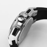 ARIES GOLD KING SILVER STAINLESS STEEL G 7311 S-BKS HI-TECH BLACK SYNTHETIC STRAP MEN'S WATCH - H2 Hub Watches