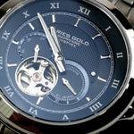 ARIES GOLD AUTOMATIC INFINUM FORZA SILVER STAINLESS STEEL G 9001 S-BU MEN'S WATCH - H2 Hub Watches