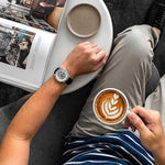 ARIES GOLD AUTOMATIC INFINUM EL TORO SILVER STAINLESS STEEL G 9005 S-S BLACK LEATHER STRAP MEN'S WATCH - H2 Hub Watches