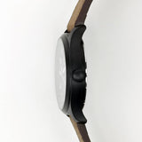 ARIES GOLD AUTOMATIC ESCALATE BLACK STAINLESS STEEL G 9017 BK-BK BROWN LEATHER STRAP MEN'S WATCH - H2 Hub Watches