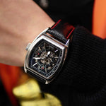 ARIES GOLD AUTOMATIC INFINUM CRUISER SILVER STAINLESS STEEL G 901 S-BKR BLACK LEATHER STRAP MEN'S WATCH - H2 Hub Watches
