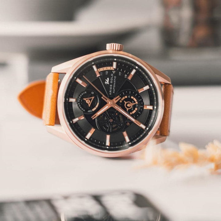 ARIES GOLD 500PCS LIMITED EDITION ROADSTER G 9021 RG-BK MEN'S WATCH - H2 Hub Watches