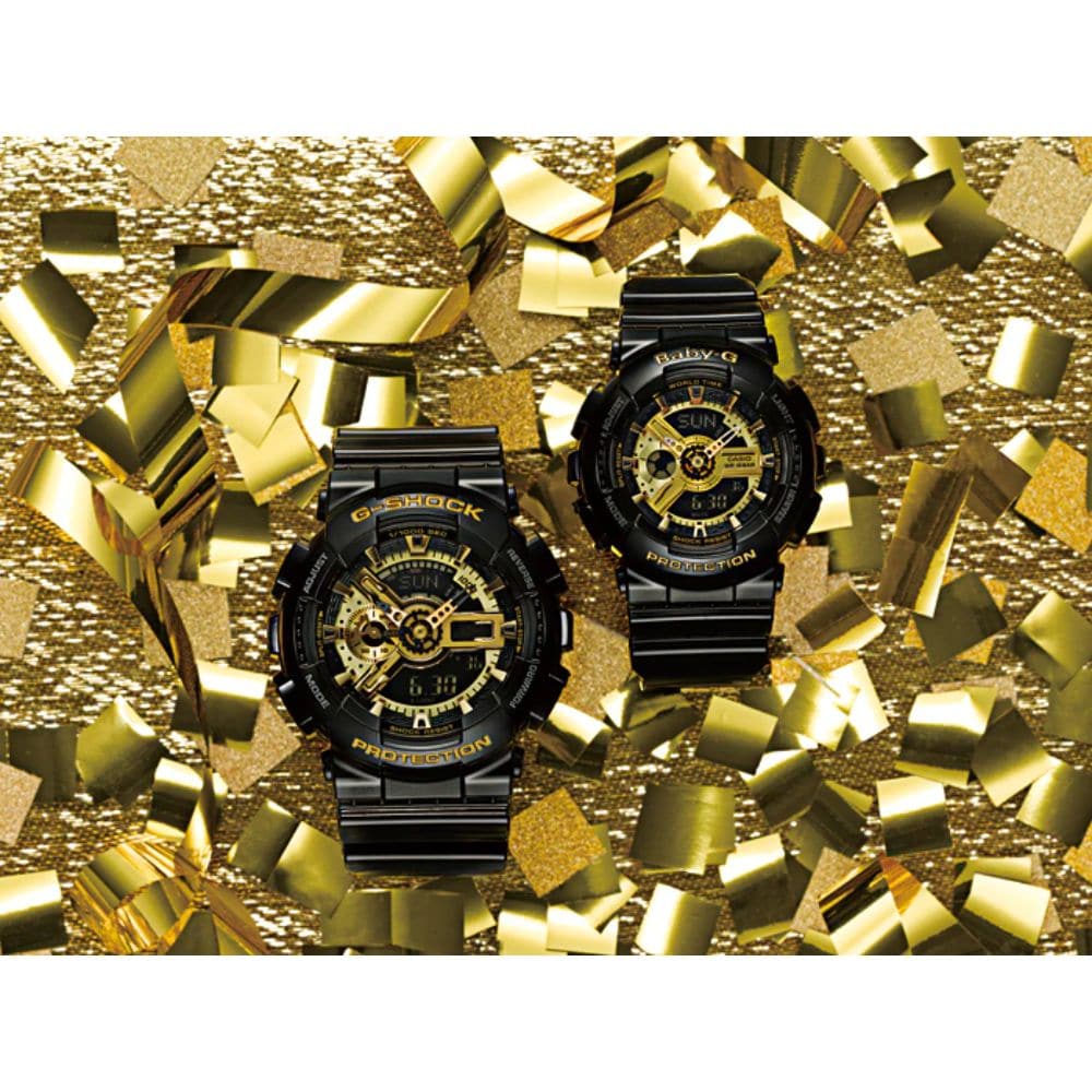 CASIO G-SHOCK & BABY-G GA-110GB-1ADR BA-110-1ADR COUPLE'S WATCH - H2 Hub Watches