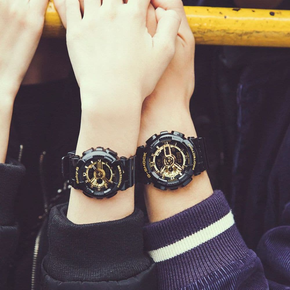 CASIO G-SHOCK & BABY-G GA-110GB-1ADR BA-110-1ADR COUPLE'S WATCH - H2 Hub Watches