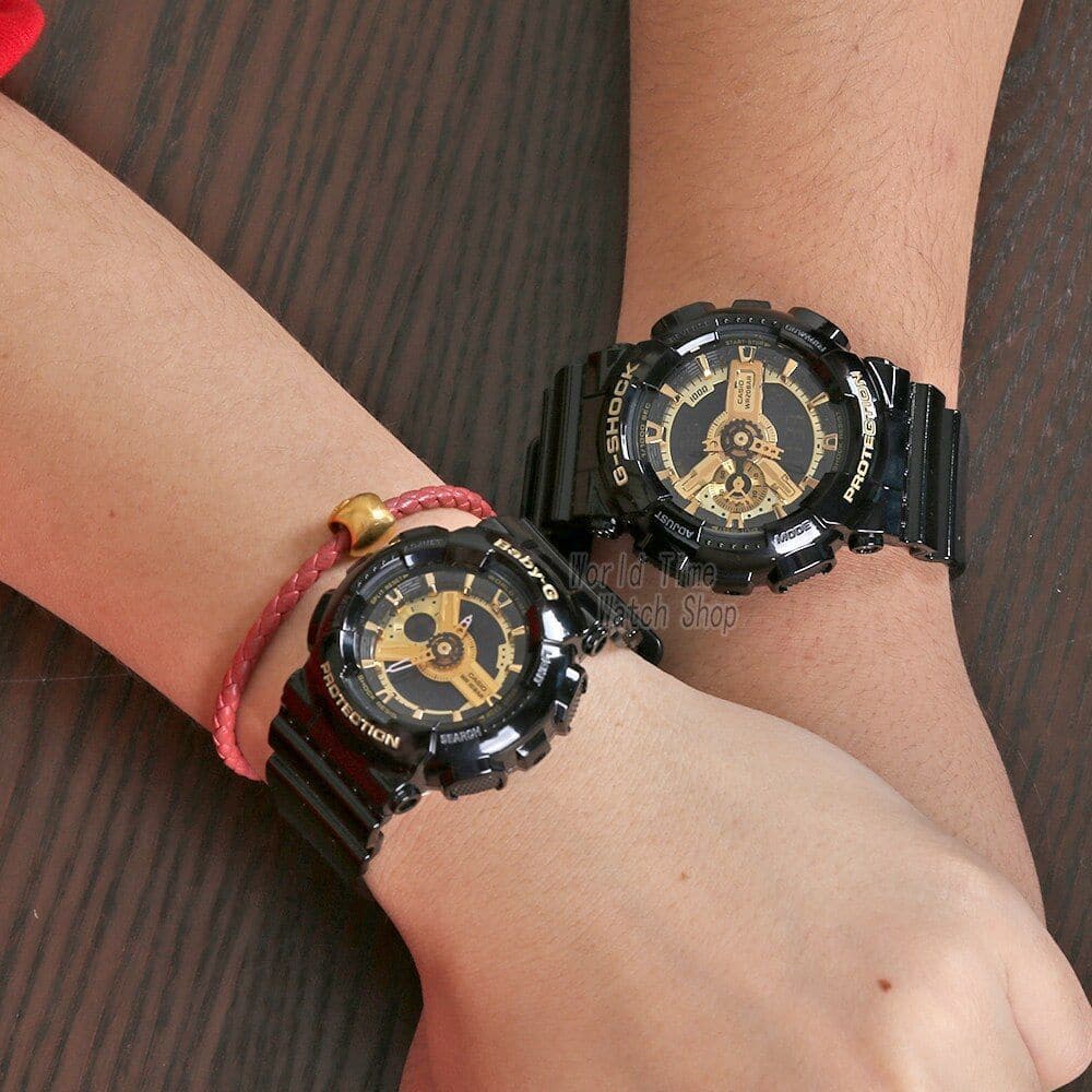 CASIO G-SHOCK & BABY-G GA-110GB-1ADR BA-110-1ADR COUPLE'S WATCH - H2 Hub Watches
