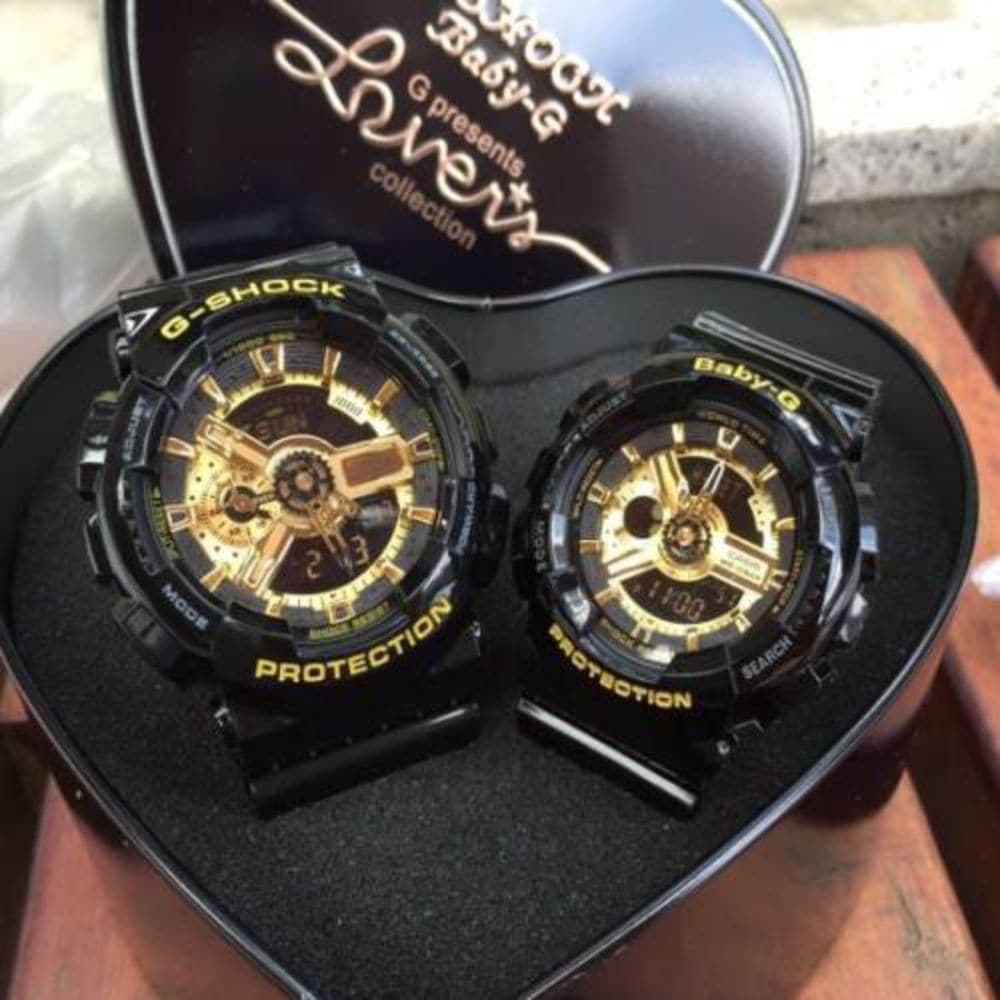CASIO G-SHOCK & BABY-G GA-110GB-1ADR BA-110-1ADR COUPLE'S WATCH - H2 Hub Watches