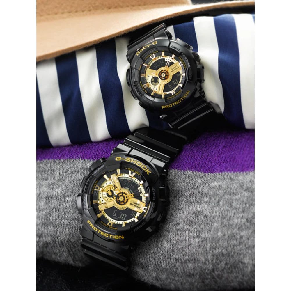 CASIO G-SHOCK & BABY-G GA-110GB-1ADR BA-110-1ADR COUPLE'S WATCH - H2 Hub Watches