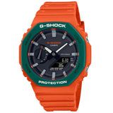 Casio G-Shock Black Dial With Orange Resin Strap Men Watch GA-2110SC-4ADR-P