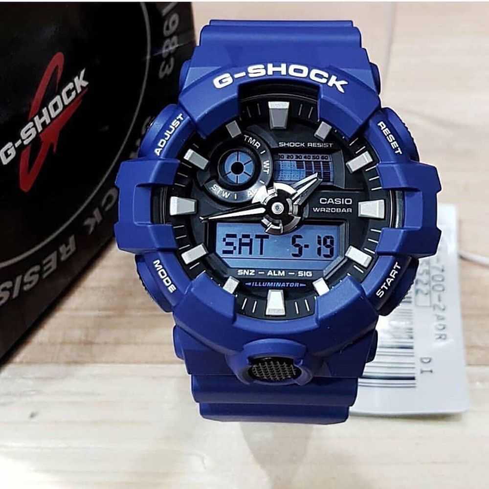 CASIO G-SHOCK GA-700-2ADR DIGITAL QUARTZ BLUE RESIN MEN'S WATCH - H2 Hub Watches