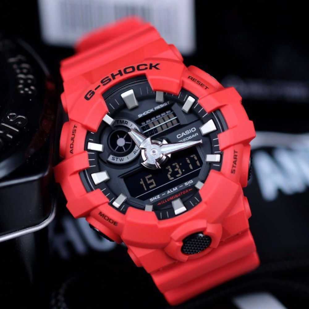 CASIO G-SHOCK GA-700-4ADR DIGITAL QUARTZ RED RESIN MEN'S WATCH - H2 Hub Watches